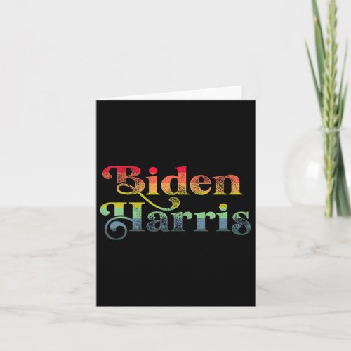 Harris Pride Retro Rainbow Gay Pride Biden Harris  Card