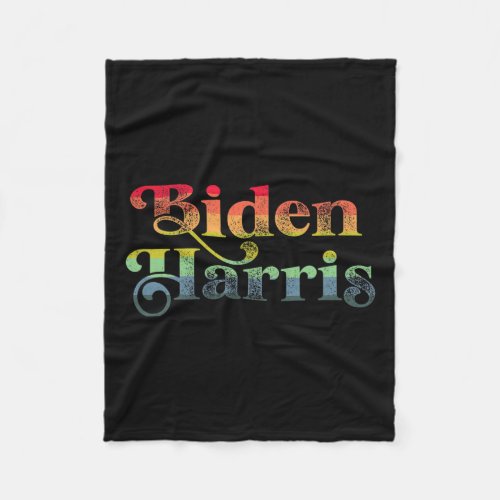 Harris Pride Retro Rainbow Gay Pride Biden Harris  Fleece Blanket