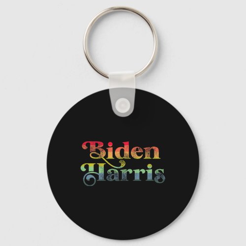 Harris Pride Retro Rainbow Gay Pride Biden Harris  Keychain