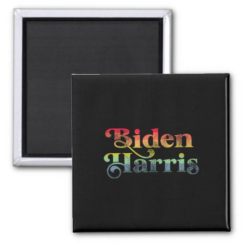 Harris Pride Retro Rainbow Gay Pride Biden Harris  Magnet