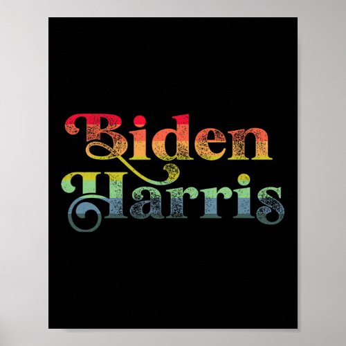 Harris Pride Retro Rainbow Gay Pride Biden Harris  Poster