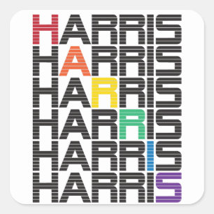 HARRIS rainbow text stacks Square Sticker