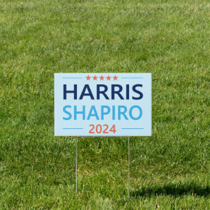 Harris Shapiro 2024 Kamala Harris Democrat Sign