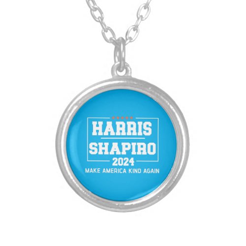 Harris Shapiro 2024 Make America Kind Again Silver Plated Necklace