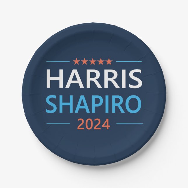 Harris Shapiro 2024 Paper Plates (Front)