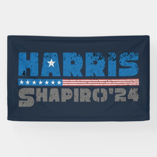 Harris Shapiro 2024 Patriotic Vintage Stripe Banner