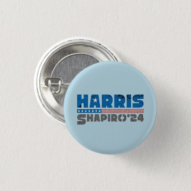 Harris Shapiro 2024 Patriotic Vintage Stripe Button (Front & Back)