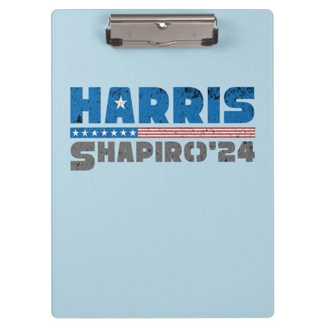Harris Shapiro 2024 Patriotic Vintage Stripe Clipboard (Front)