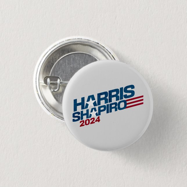 Harris Shapiro 2024 Stars and Stripes Patriotic Button (Front & Back)