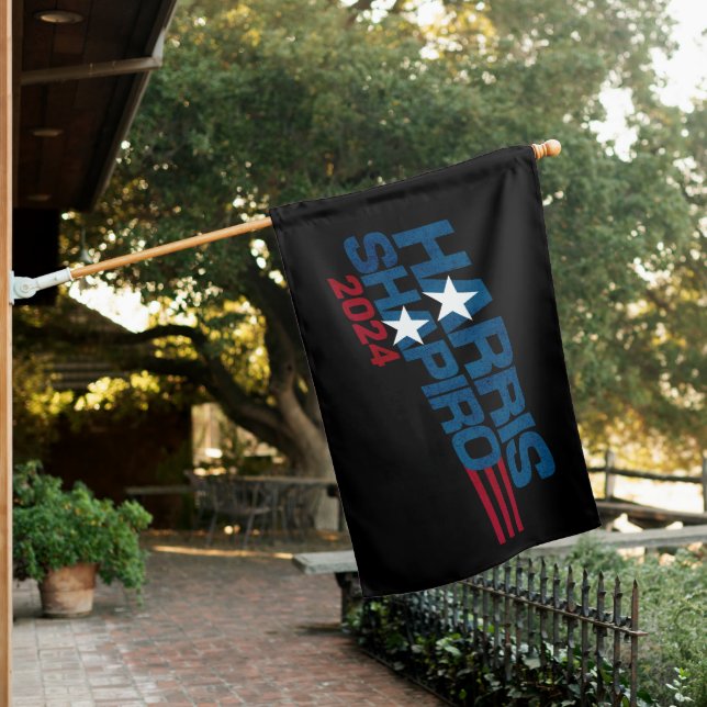 Harris Shapiro 2024 Stars and Stripes Patriotic House Flag (In SItu)