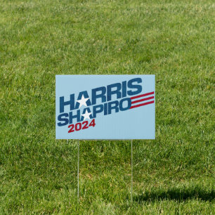 Harris Shapiro 2024 Stars and Stripes Patriotic Sign
