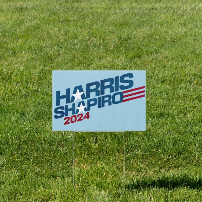 Harris Shapiro 2024 Stars and Stripes Patriotic Sign (Insitu)