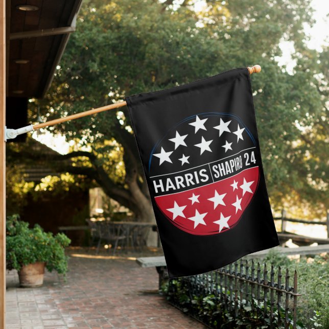 Harris-Shapiro 2024 Vintage President  Kamala House Flag (In SItu)