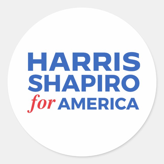 HARRIS SHAPIRO FOR AMERICA CLASSIC ROUND STICKER (Front)