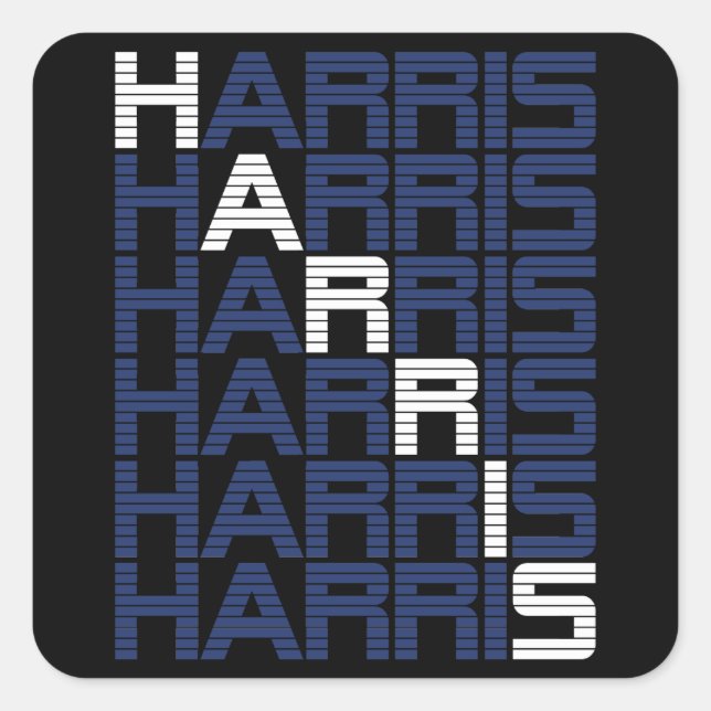 HARRIS text stacks Square Sticker (Front)
