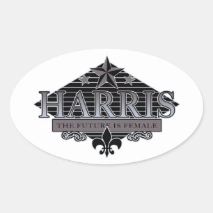 Harris the future is female oval sticker