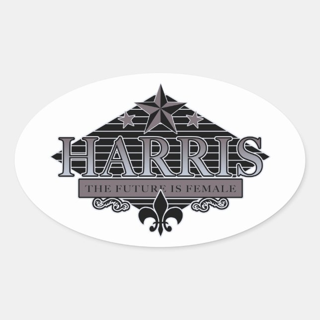 Harris the future is female oval sticker (Front)