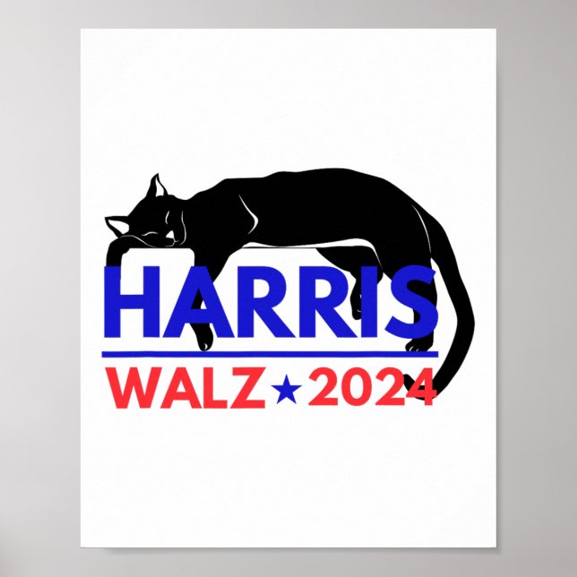 Harris Tim Waltz Harris Waltz 2024 Harris Cat  Poster (Front)