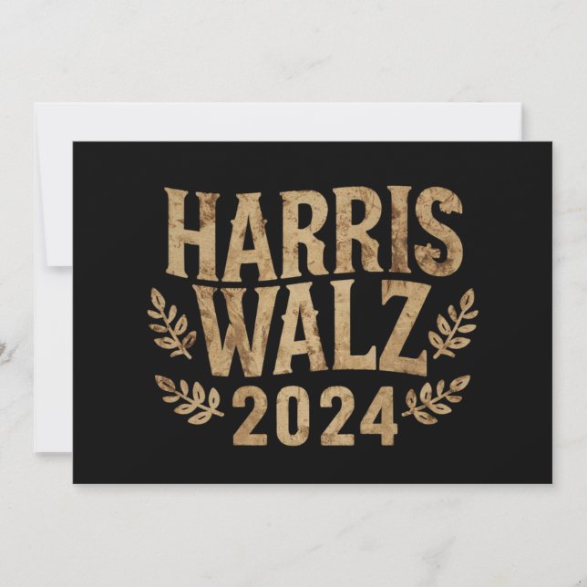 Harris Tim Walz Crest Vintage Harris Waltz 2024  Invitation (Front)