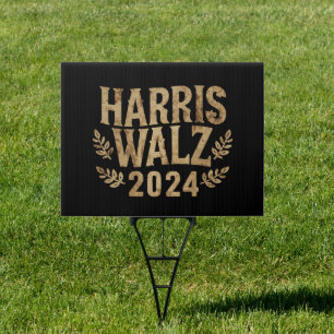 Harris Tim Walz Crest Vintage Harris Waltz 2024 Sign