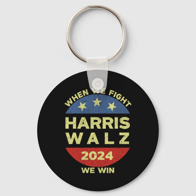 Harris Tim WAlzheimer 2024 When We Fight We Win  Keychain (Front)