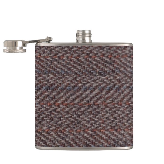 Harris Tweed Pattern Flask (Opened)