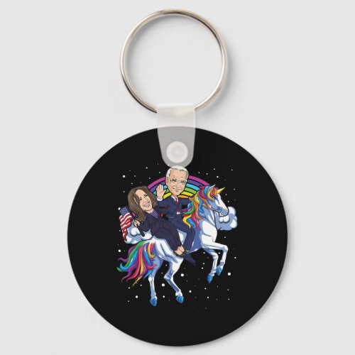 Harris Unicorn Joe Biden 2021 Riding President Usa Keychain