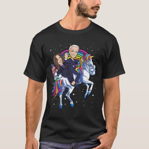 Harris Unicorn Joe Biden 2021 Riding President Usa T_Shirt