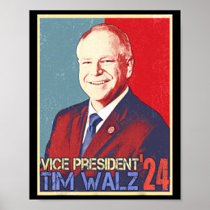 Harris Vice President Tim Walz Waltz 2024 Election Poster
