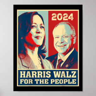 Harris W 2024 For The People Democrats Vote Kamala Poster