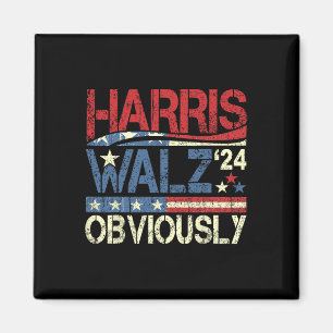 Harris W Obviously! Harris Waltz 2024 Election  Magnet