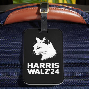 Harris Waltz 2024 Election Funny Cat Kamala Tim  Luggage Tag