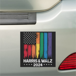 Harris Waltz 2024 Election Gay Tim Waltz LGBTQ Car Magnet