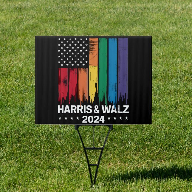 Harris Waltz 2024 Election Gay Tim Waltz LGBTQ Sign (Insitu)