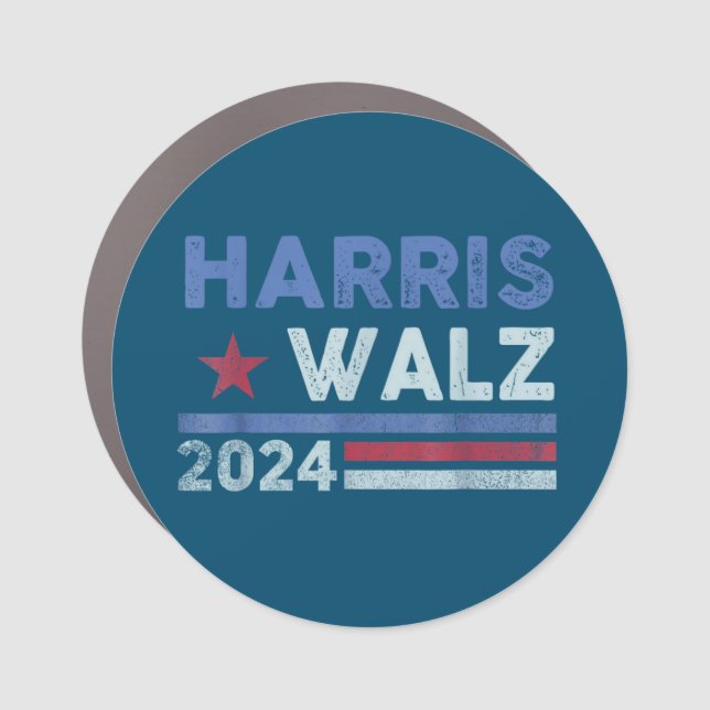 Harris Waltz 2024 Election Kamala Harris Navy Blue Car Magnet (Front)