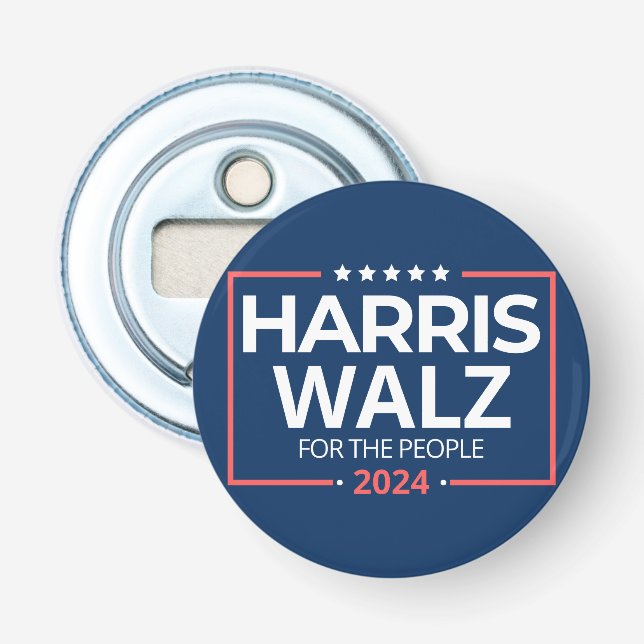 Harris Waltz 2024 Election Kamala Harris Tim Waltz Bottle Opener (Front)