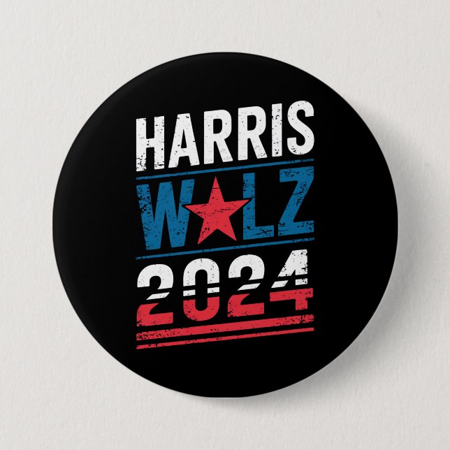 Harris Waltz 2024 Election Kamala Harris Tim Waltz Button (Front)