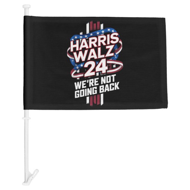 Harris Waltz 2024 Election Kamala Harris Tim Waltz Car Flag (Front)