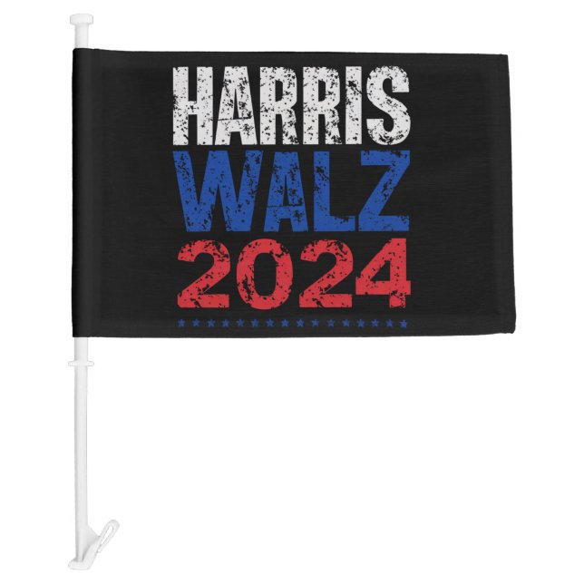 Harris Waltz 2024 Election Kamala Harris Tim Waltz Car Flag (Front)