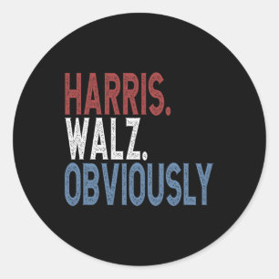 Harris Waltz 2024 Election Kamala Harris Tim Waltz Classic Round Sticker