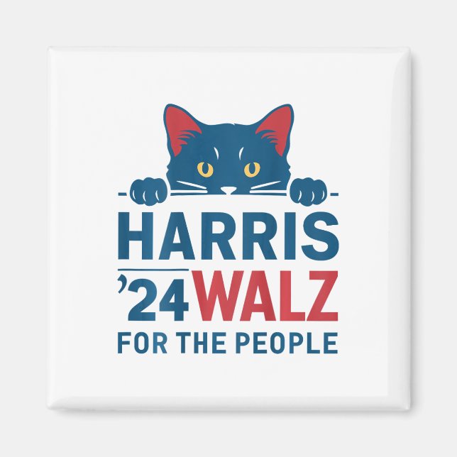 Harris Waltz 2024 For The People Funny Cat Lady Ka Magnet (Front)