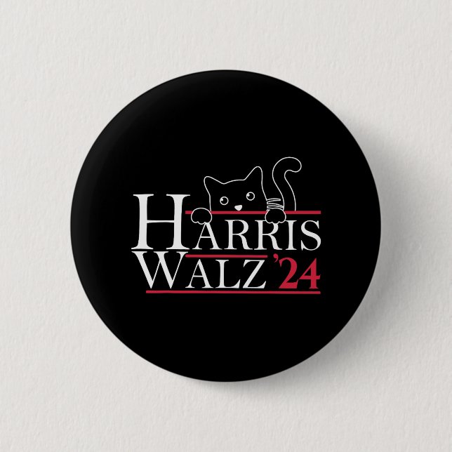 Harris Waltz 2024 Funny Cat Lady Kamala Harris Tim Button (Front)