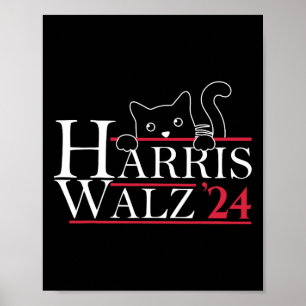 Harris Waltz 2024 Funny Cat Lady Kamala Harris Tim Poster