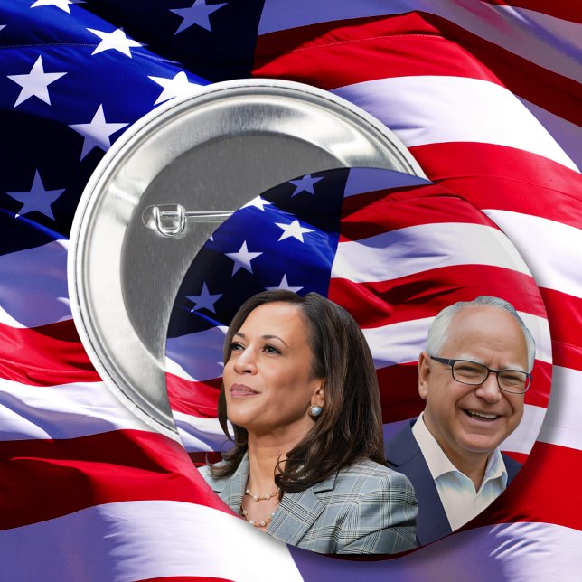 Harris Waltz 2024 - Kamala Harris Tim Waltz  Button (Creator Uploaded)