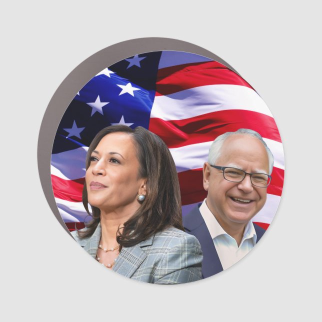 Harris Waltz 2024 - Kamala Harris Tim Waltz  Car Magnet (Front)