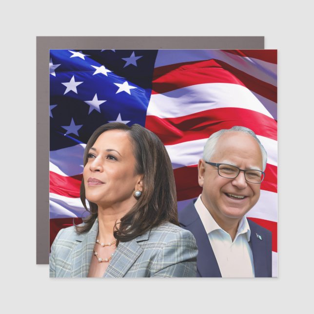 Harris Waltz 2024 - Kamala Harris Tim Waltz  Car Magnet (Front)