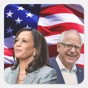Harris Waltz 2024 - Kamala Harris Tim Waltz Square Sticker