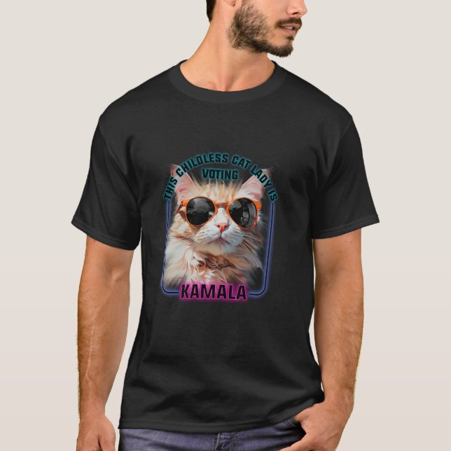 Harris Waltz 2024 Support Childless Cat Lady T Shi T-Shirt (Front)