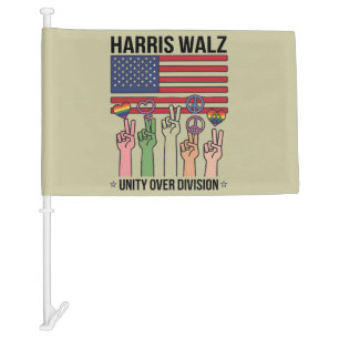 Harris Waltz 2024 Unity Over Division Car Flag