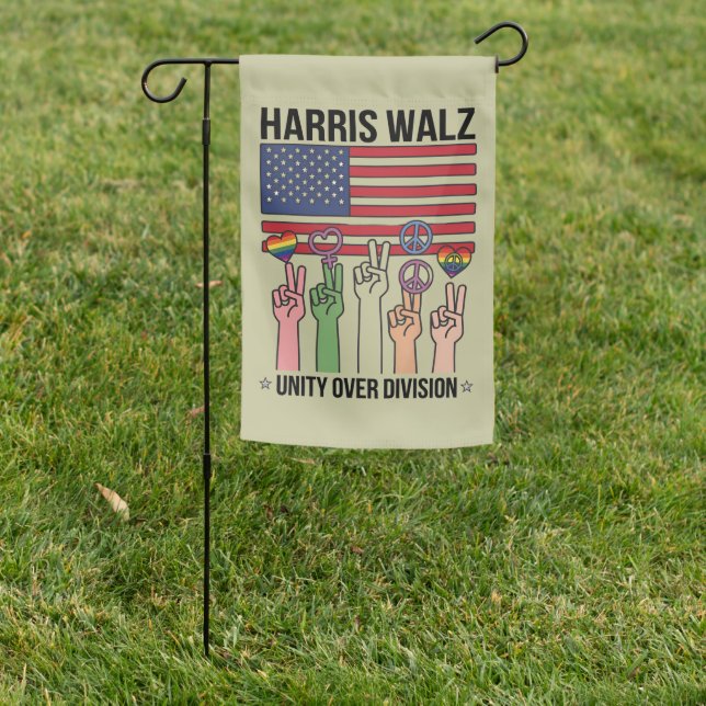 Harris Waltz 2024 Unity Over Division Garden Flag (In SItu)